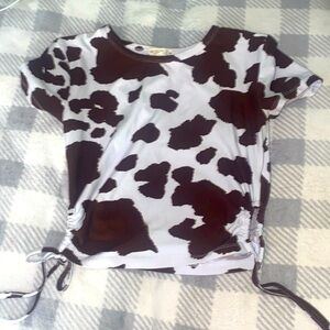 Love•dazed cropped cowprint  T shirt